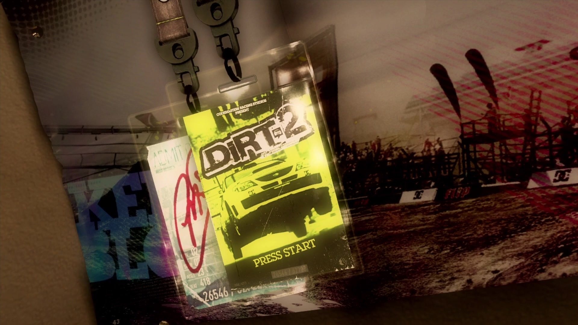 Dirt 2 title screen for Xbox 360